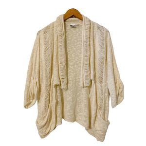 NSF linen blend open drape knit sweater cardigan Sz P XS